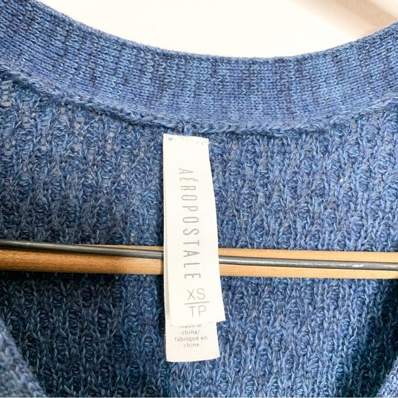 Aeropostale Blue Knit Button Front‎ Knit Cardigan Sweater XS - Picture 4 of 6